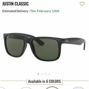 RAY-BAN Justin Sunglasses NEW